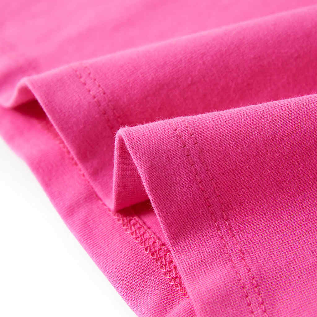 vidaXL T-shirt med formade ärmar för barn mörkrosa 104
