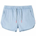 vidaXL Kids'Shorts Denim Blue 140 Light Blue 128
