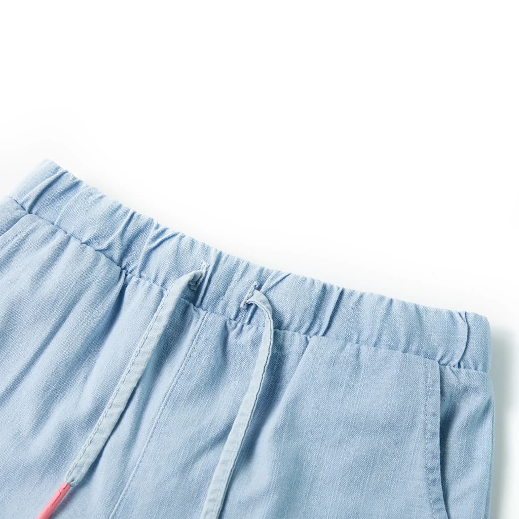 vidaXL Kids'Shorts Denim Blue 140 Light Blue 128
