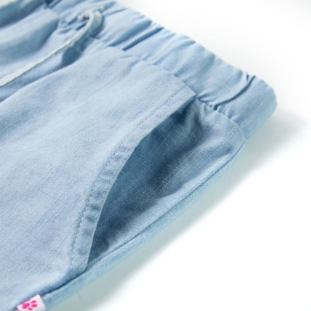 vidaXL Kids'Shorts Denim Blue 140 Light Blue 128