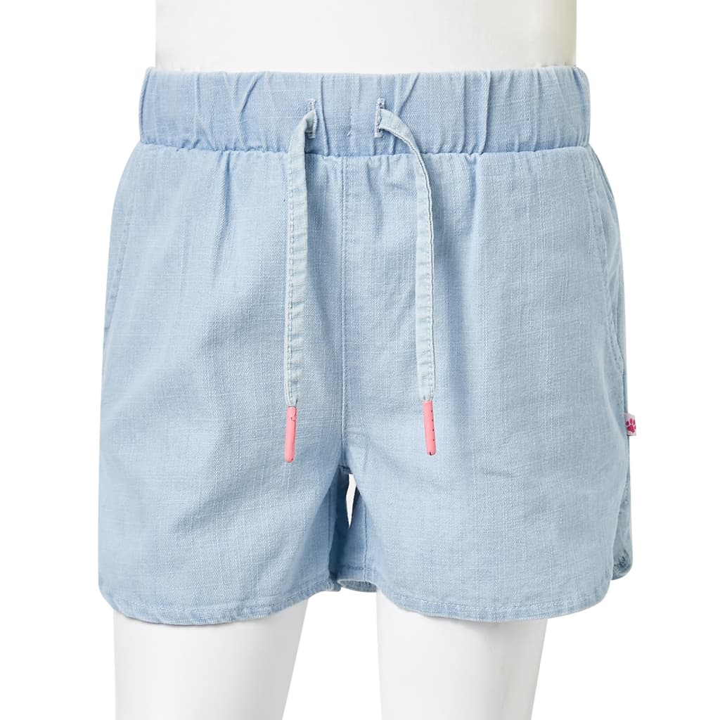 vidaXL Kids'Shorts Denim Blue 140 Light Blue 128