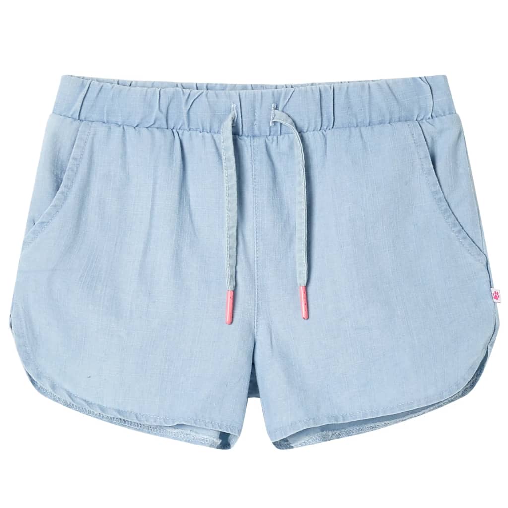 vidaXL Kids'Shorts Denim Blue 140 Light Blue 140
