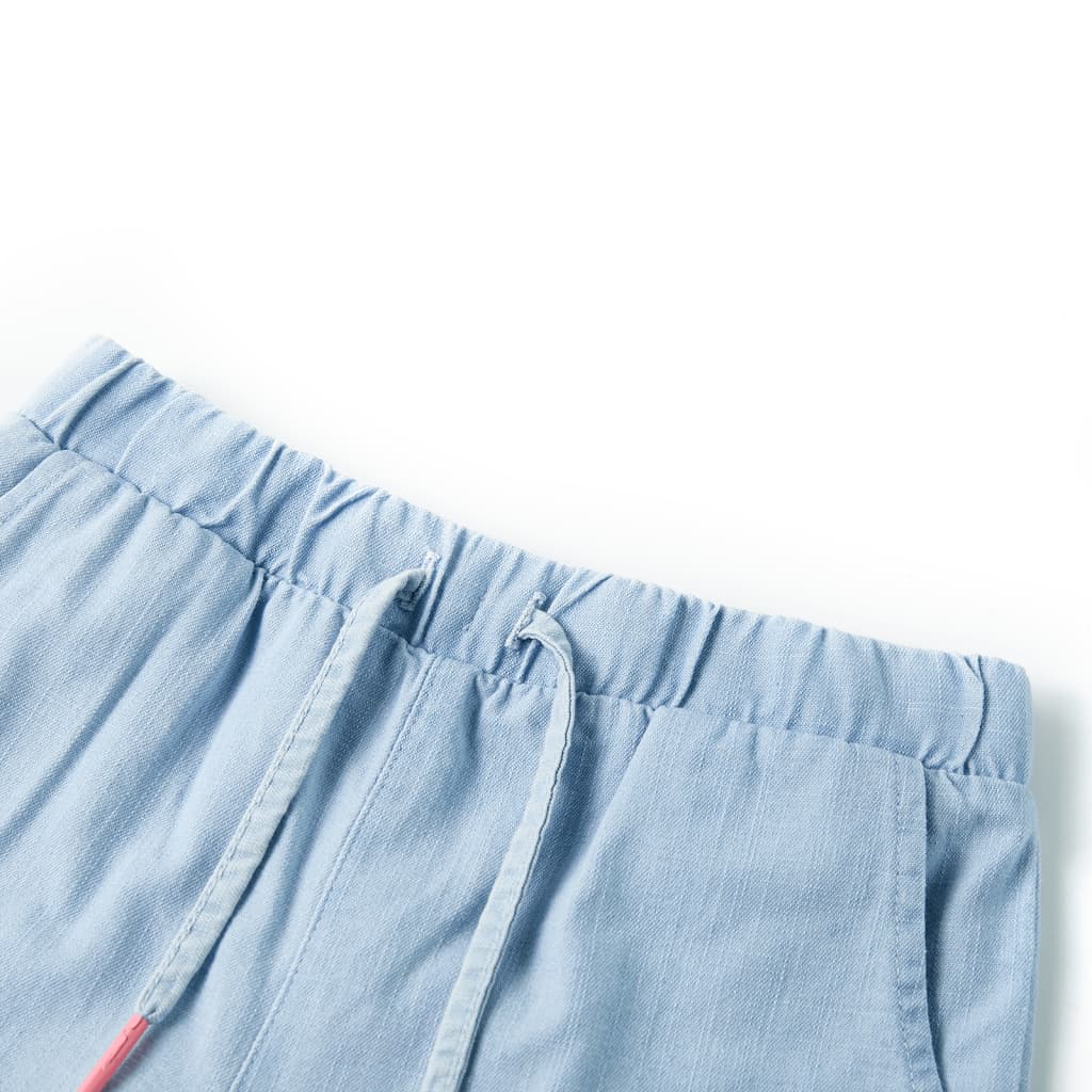 vidaXL Kids'Shorts Denim Blue 140 Light Blue 140