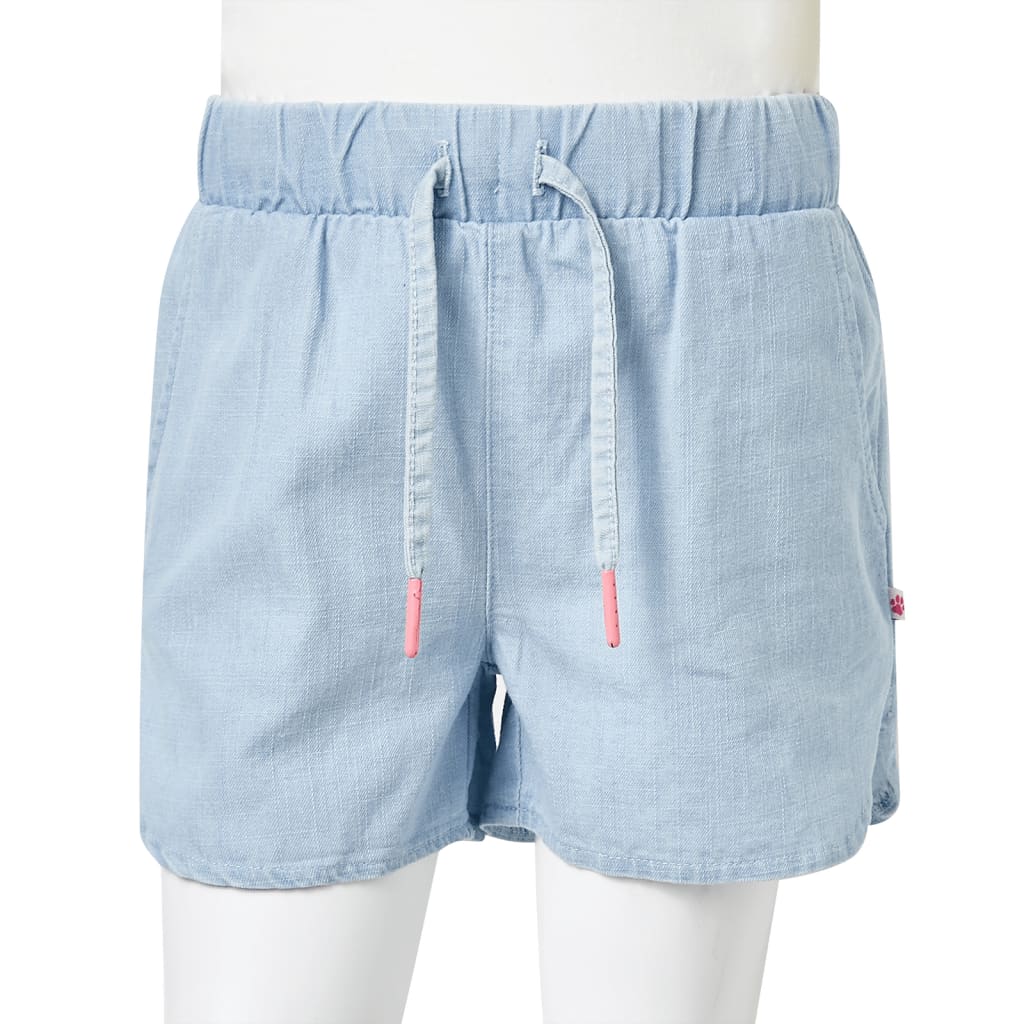 vidaXL Kids'Shorts Denim Blue 140 Light Blue 140