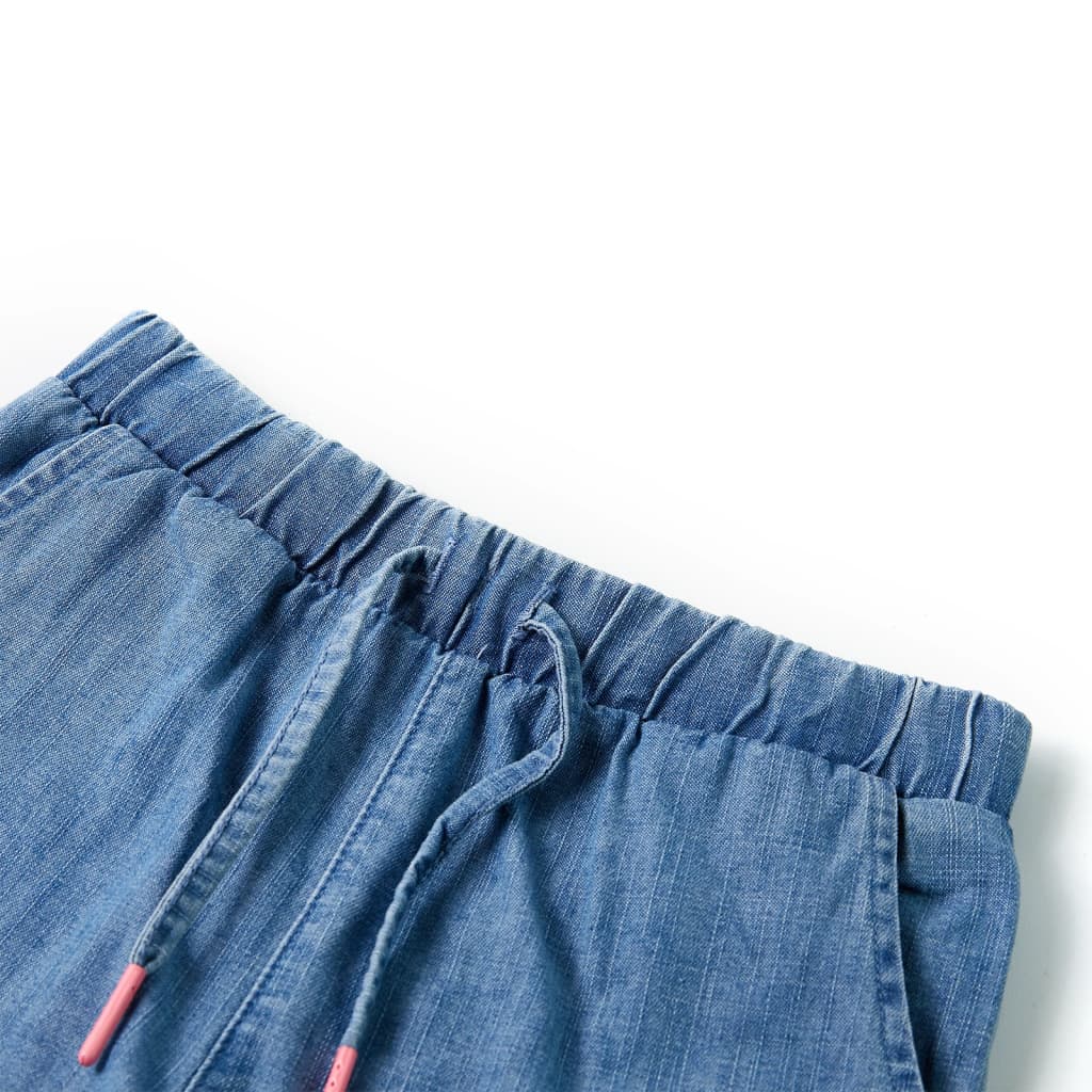 vidaXL Kids'Shorts Denim Blue 140 Blue 128