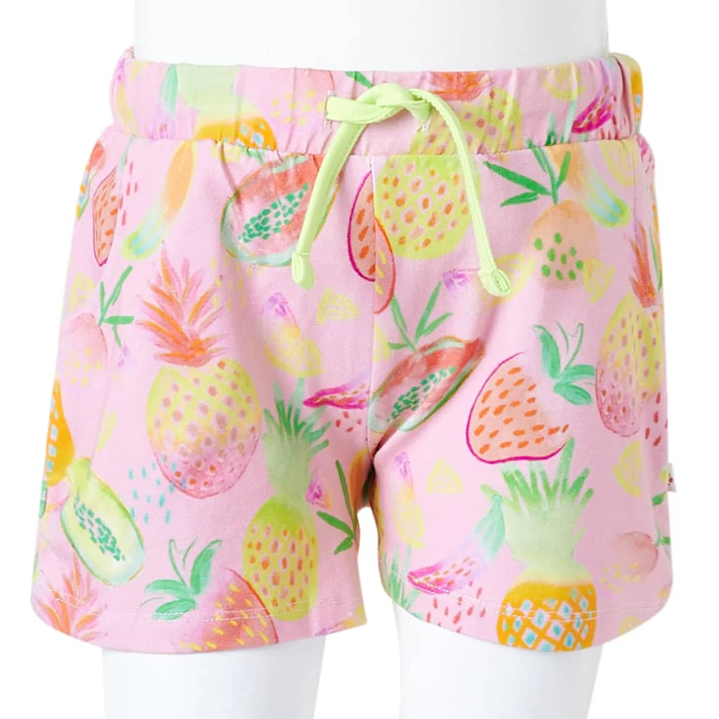 vidaXL Barnshorts med snöre mild rosa 104