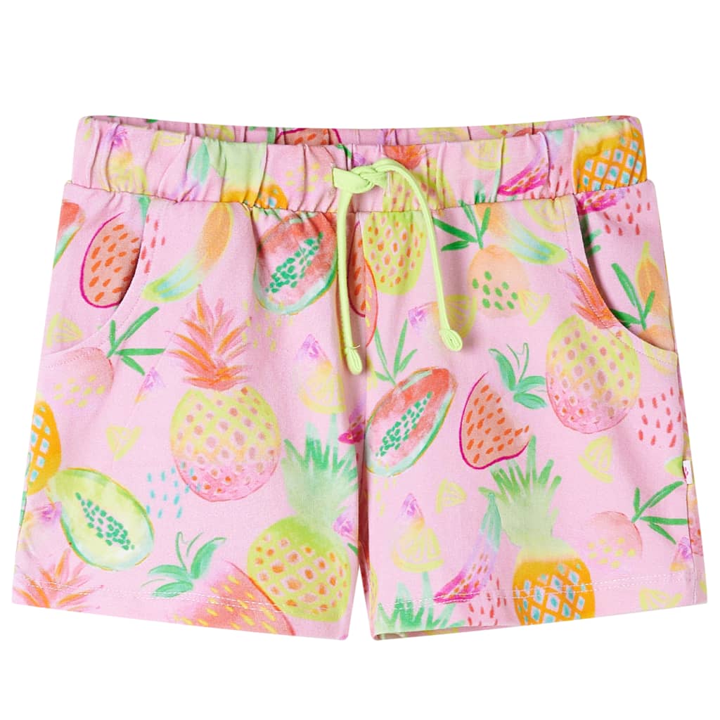 vidaXL Barnshorts med snöre mild rosa 116