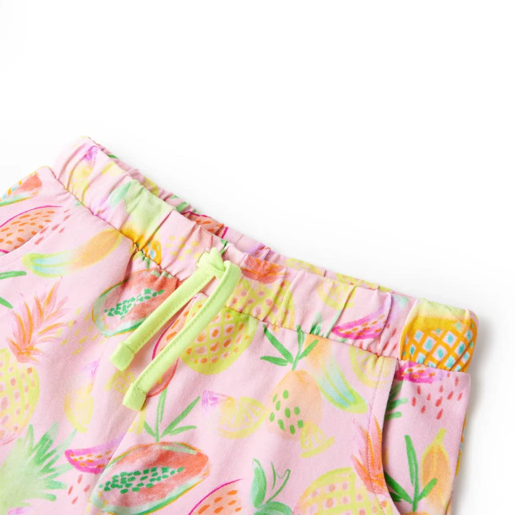 vidaXL Barnshorts med snöre mild rosa 116