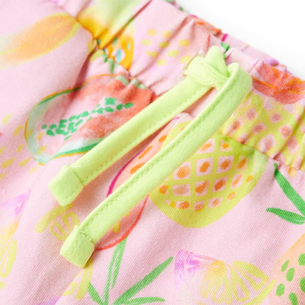 vidaXL Barnshorts med snöre mild rosa 116