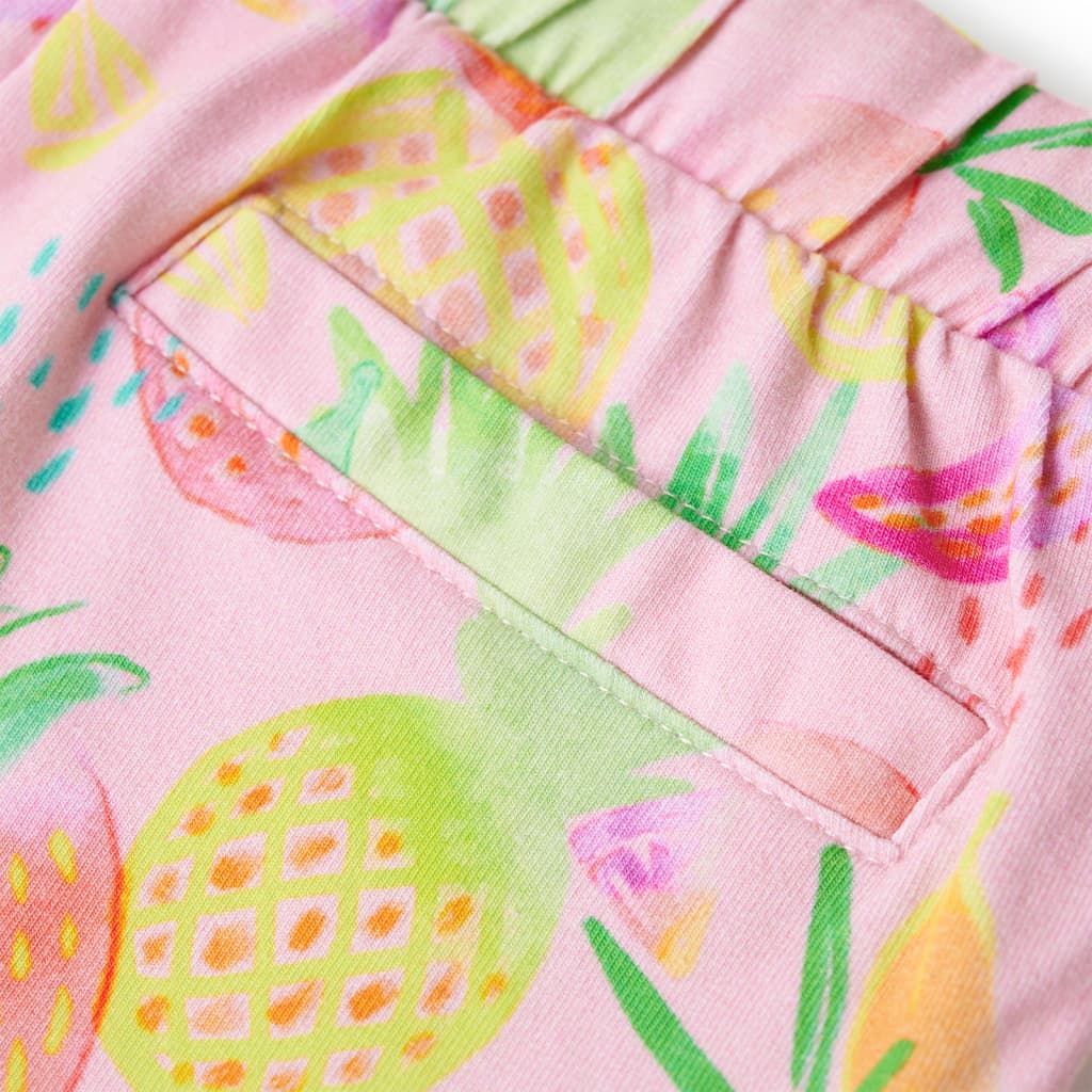 vidaXL Barnshorts med snöre mild rosa 116