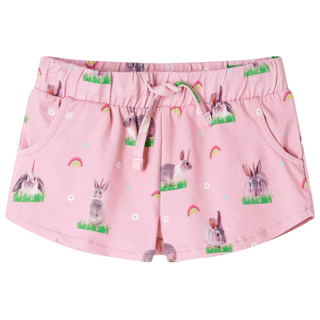 vidaXL Shorts för barn med snöre ljusrosa 128