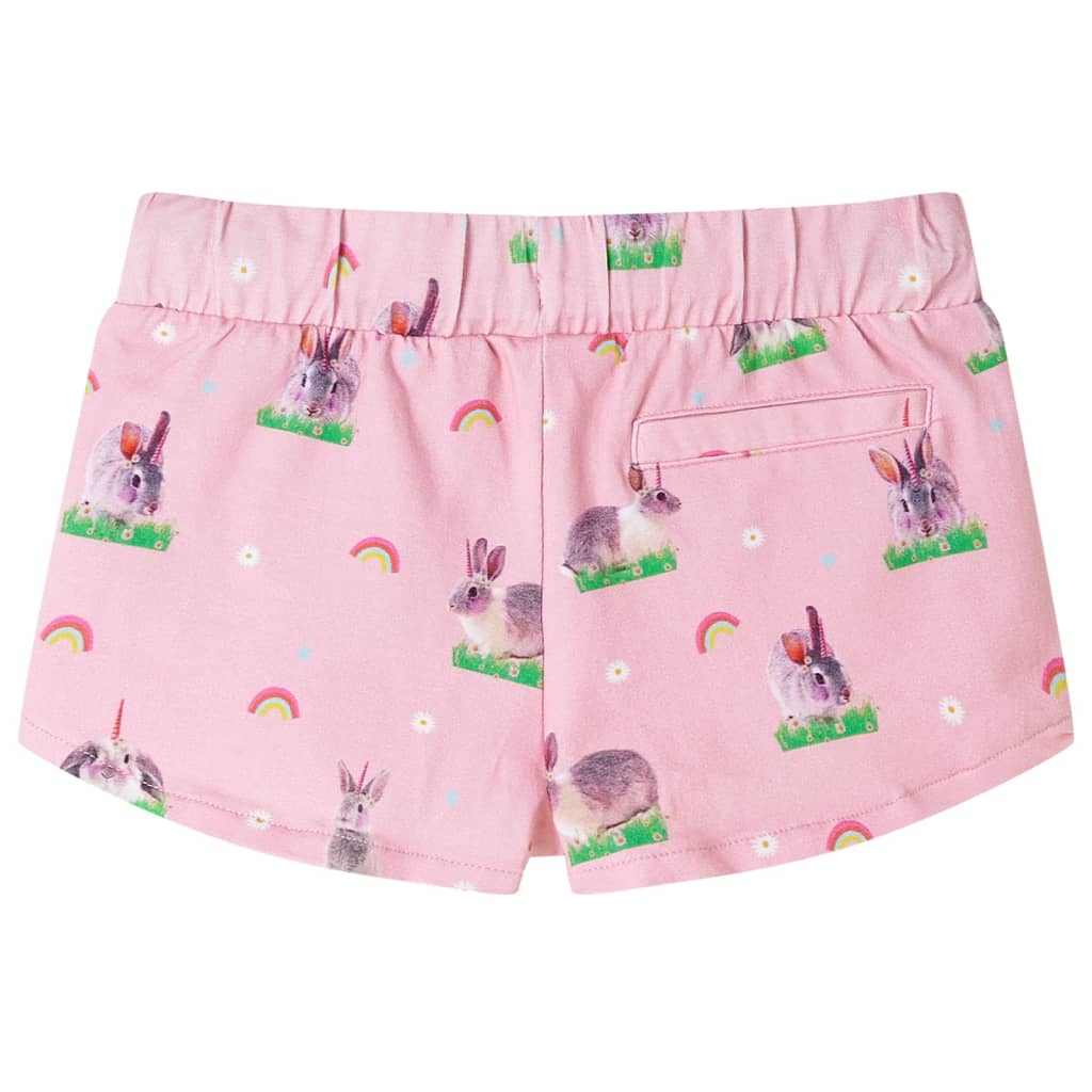 vidaXL Shorts för barn med snöre ljusrosa 128