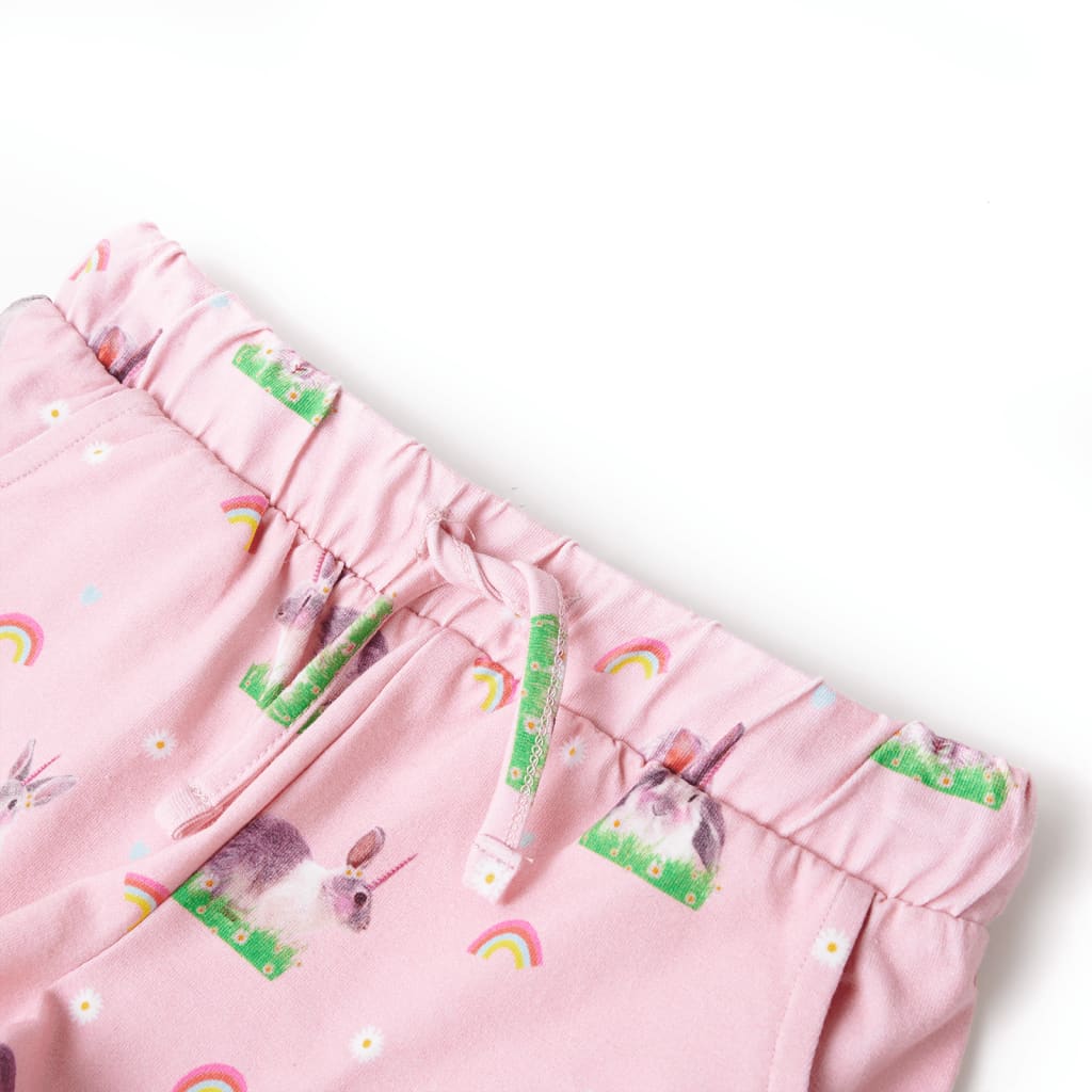 vidaXL Shorts för barn med snöre ljusrosa 128