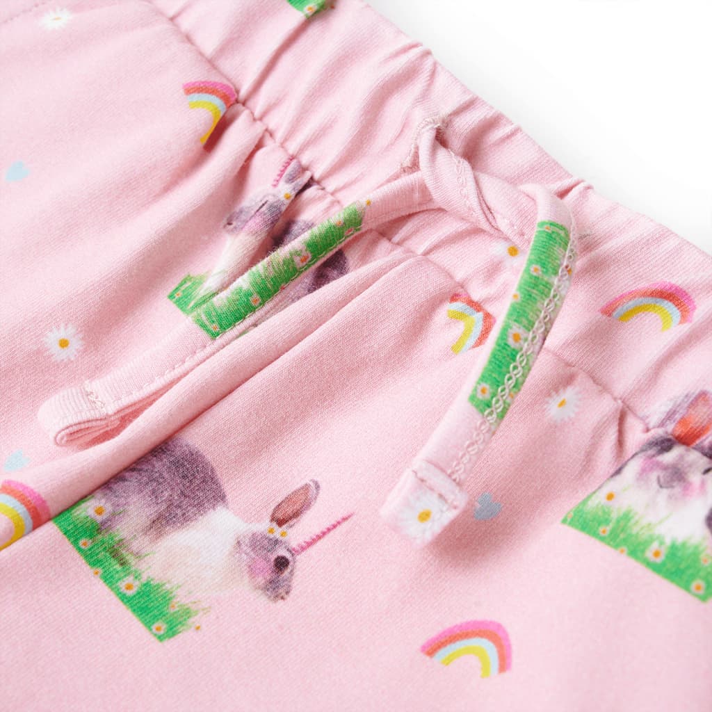 vidaXL Shorts för barn med snöre ljusrosa 128