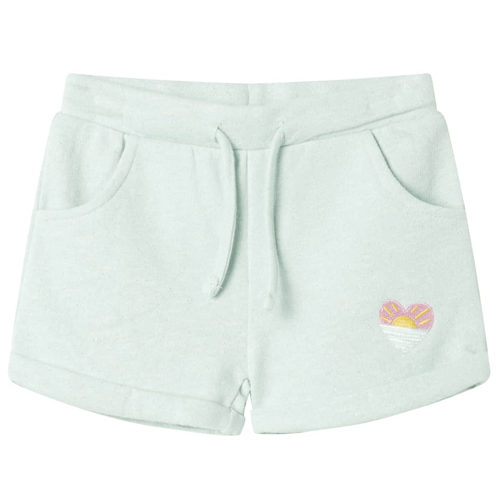 vidaXL Barnshorts med snöre blandad ljus mintgrön 116
