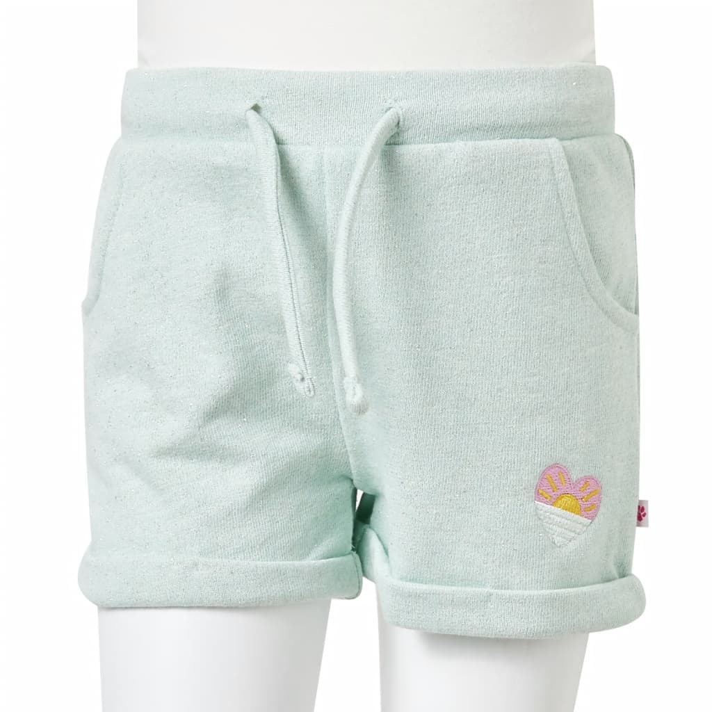 vidaXL Barnshorts med snöre blandad ljus mintgrön 116