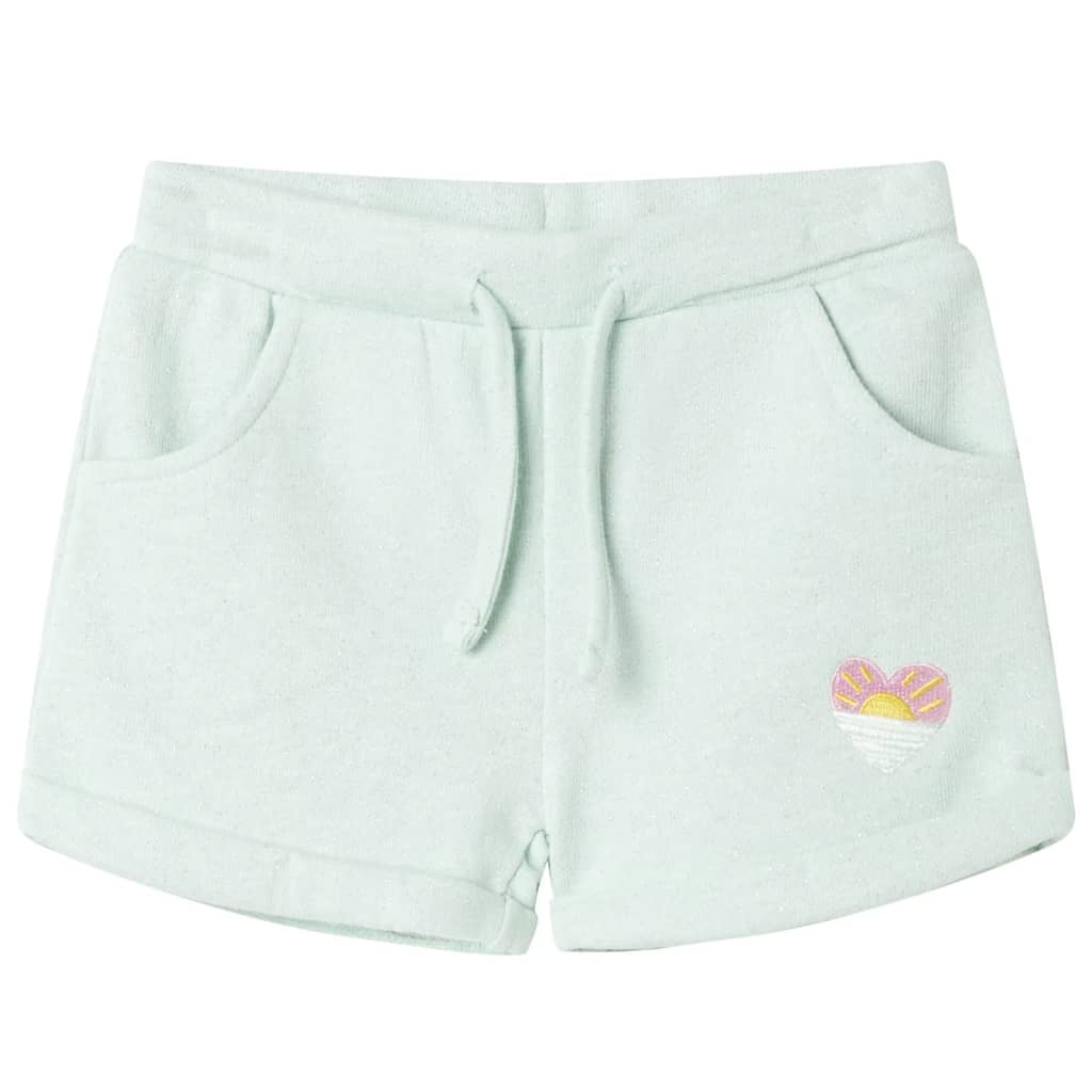 vidaXL Barnshorts med snöre blandad ljus mintgrön 128