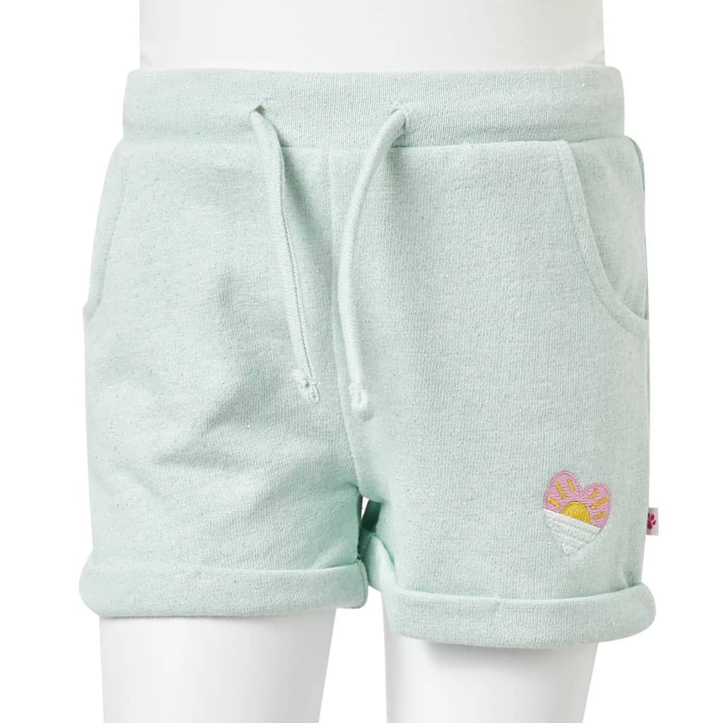 vidaXL Barnshorts med snöre blandad ljus mintgrön 128