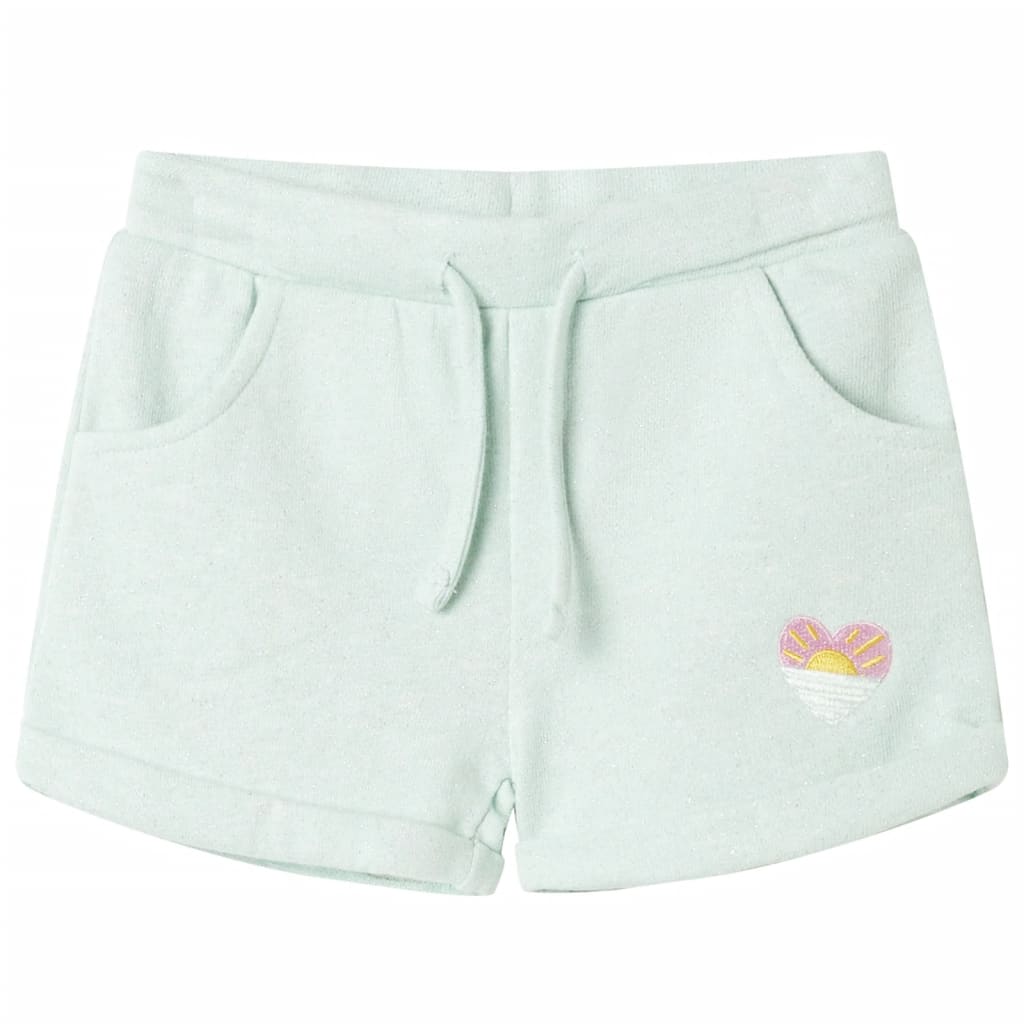 vidaXL Barnshorts med snöre blandad ljus mintgrön 140
