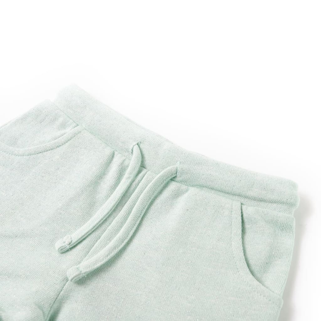 vidaXL Barnshorts med snöre blandad ljus mintgrön 140