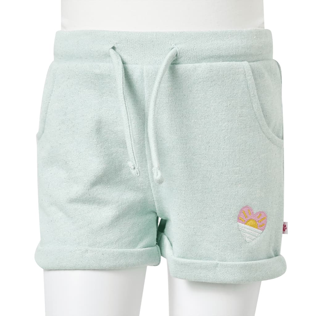 vidaXL Barnshorts med snöre blandad ljus mintgrön 140