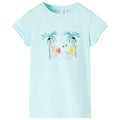 vidaXL Kids'T-shirt Peach 140 Aquamarine 128