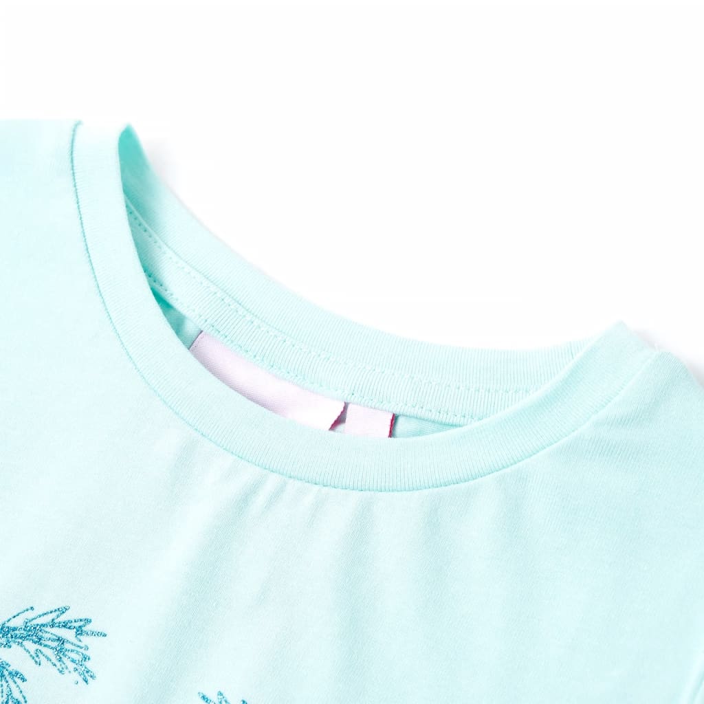 vidaXL Kids'T-shirt Peach 140 Aquamarine 128