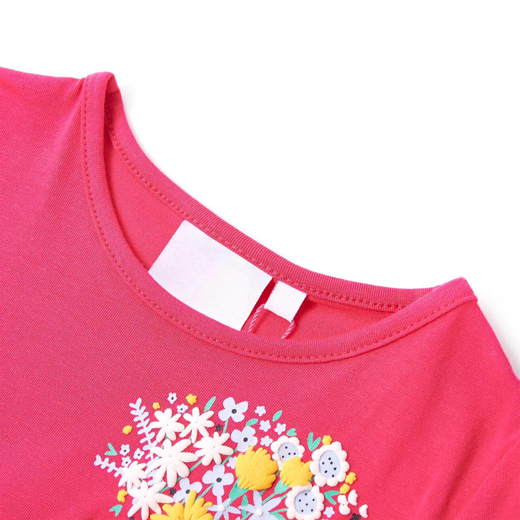 vidaXL T-shirt för barn stark rosa 116