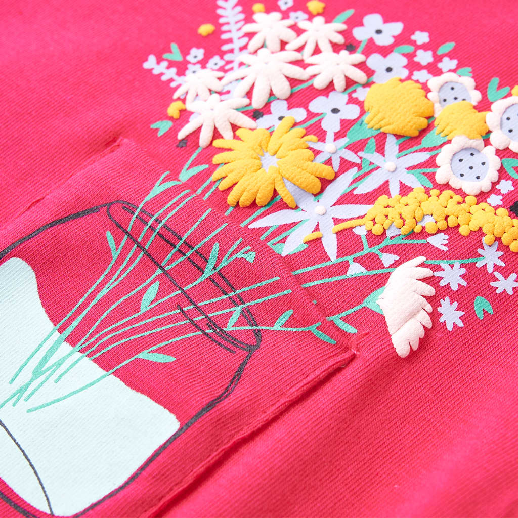 vidaXL T-shirt för barn stark rosa 116