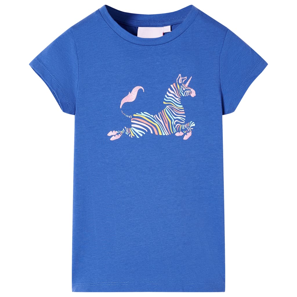 vidaXL T-shirt för barn koboltblå 128