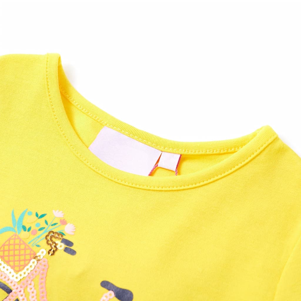 vidaXL T-shirt för barn gul 104
