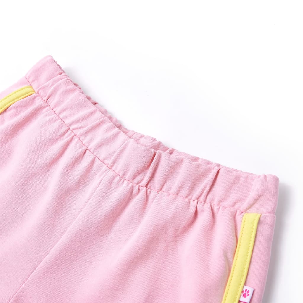 vidaXL Barnshorts med rand ljusrosa 128