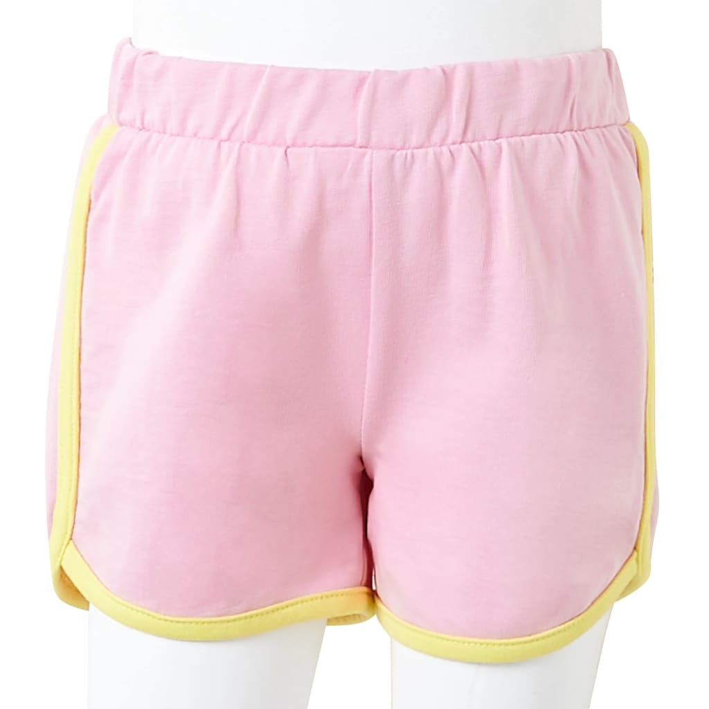 vidaXL Barnshorts med rand ljusrosa 128