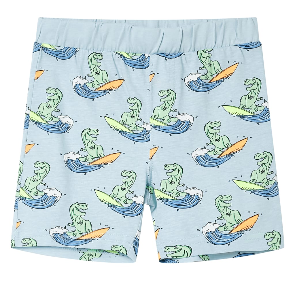 vidaXL Barnpyjamas med korta ärmar ljusblå 104