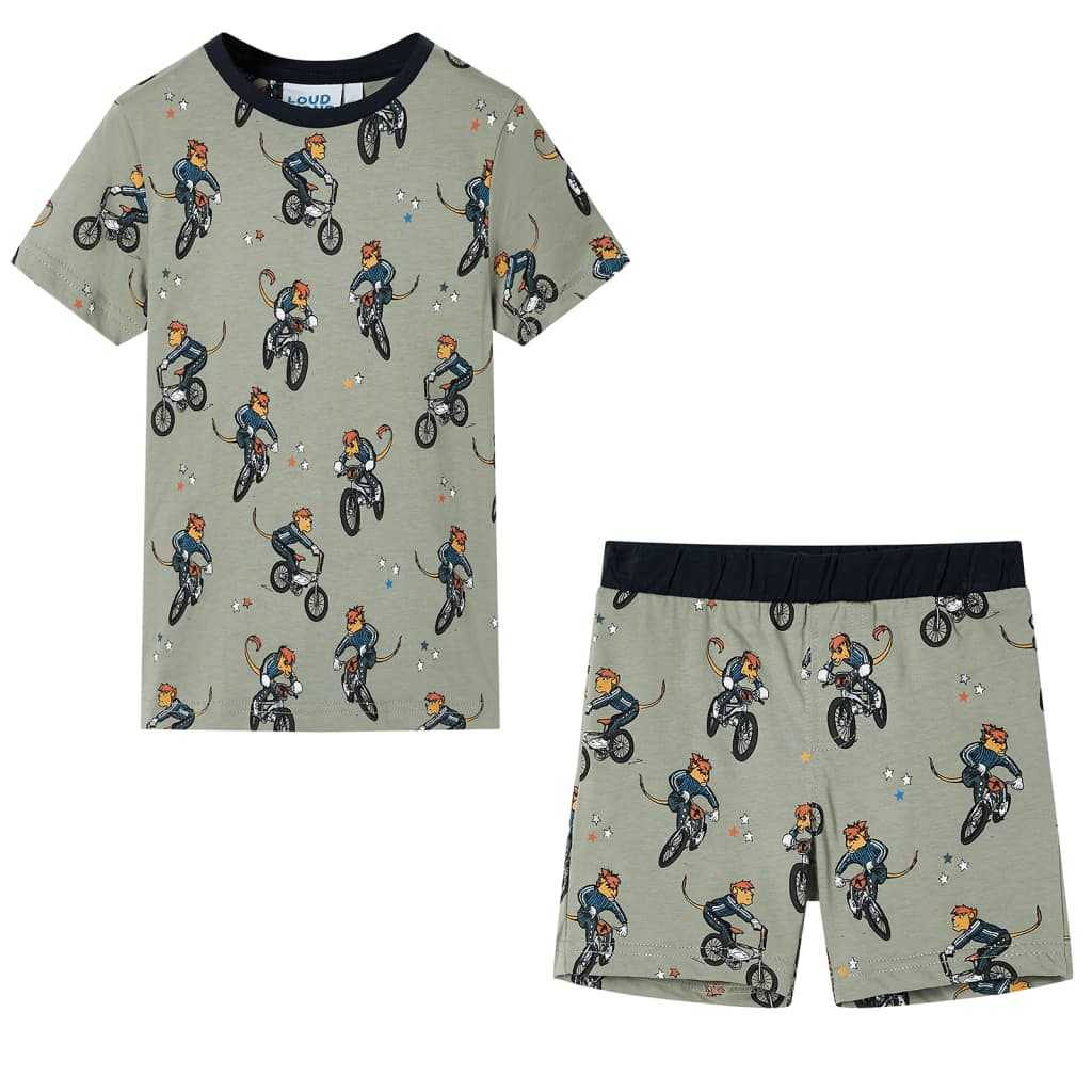 vidaXL Barnpyjamas med korta ärmar ljus khaki 92