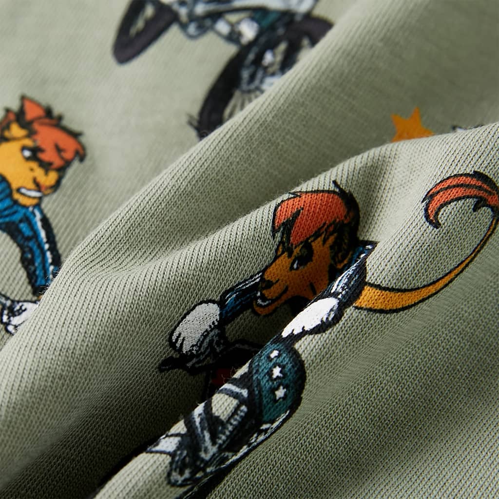 vidaXL Barnpyjamas med korta ärmar ljus khaki 92