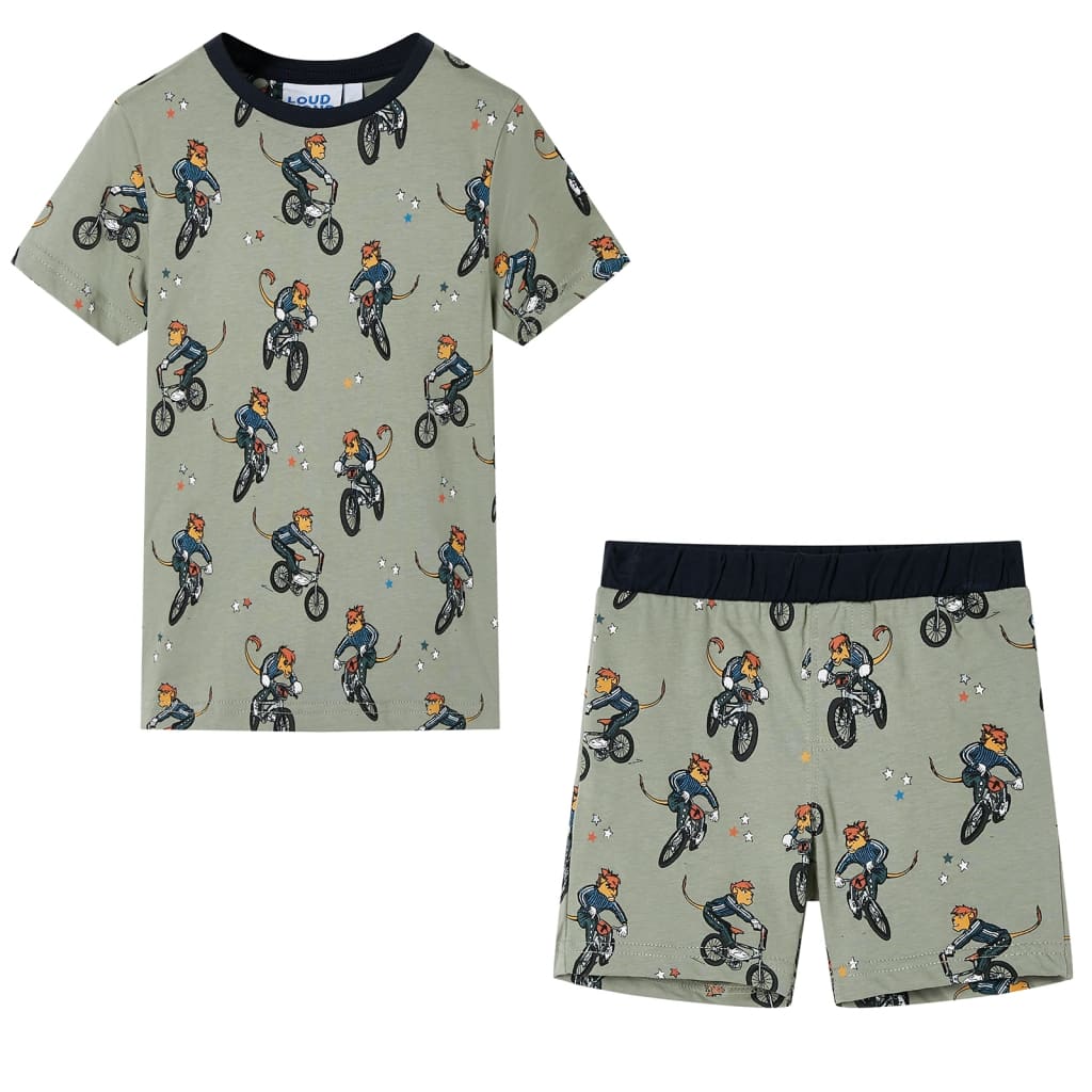 vidaXL Barnpyjamas med korta ärmar ljus khaki 116