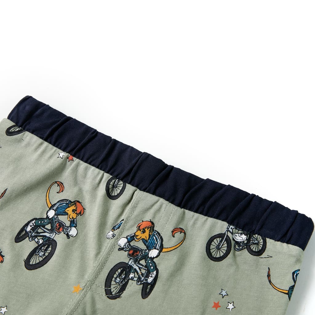 vidaXL Barnpyjamas med korta ärmar ljus khaki 116