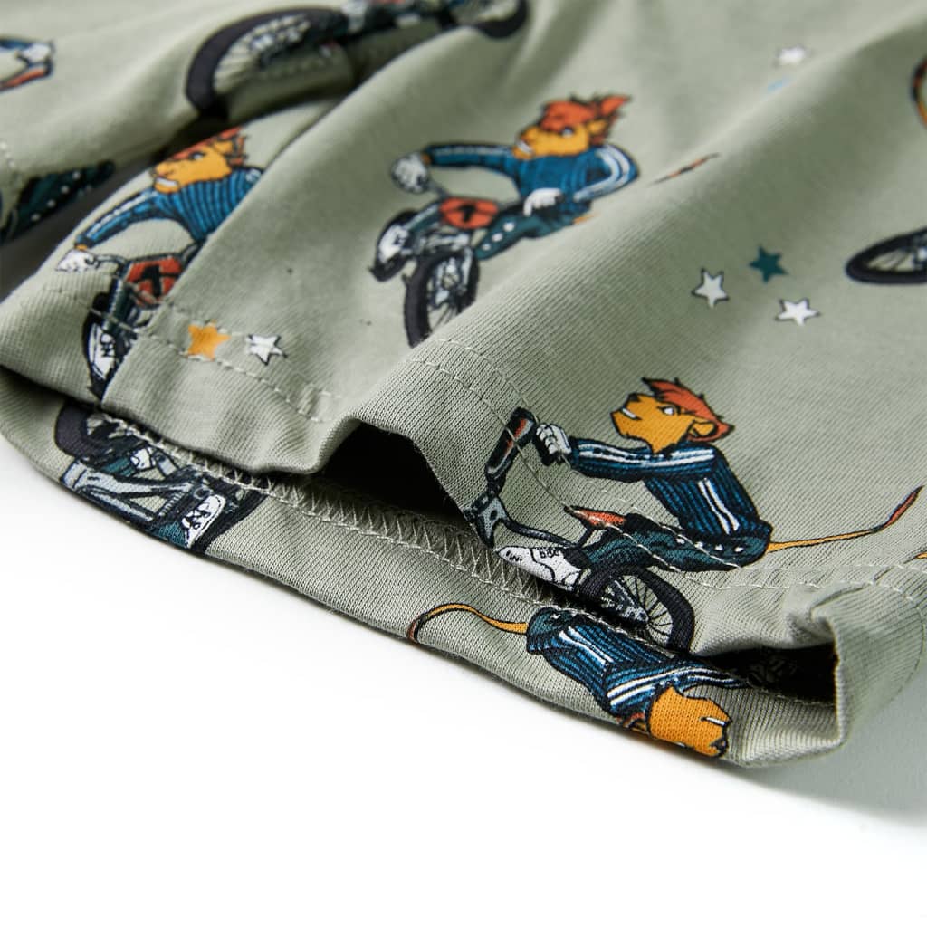 vidaXL Barnpyjamas med korta ärmar ljus khaki 116