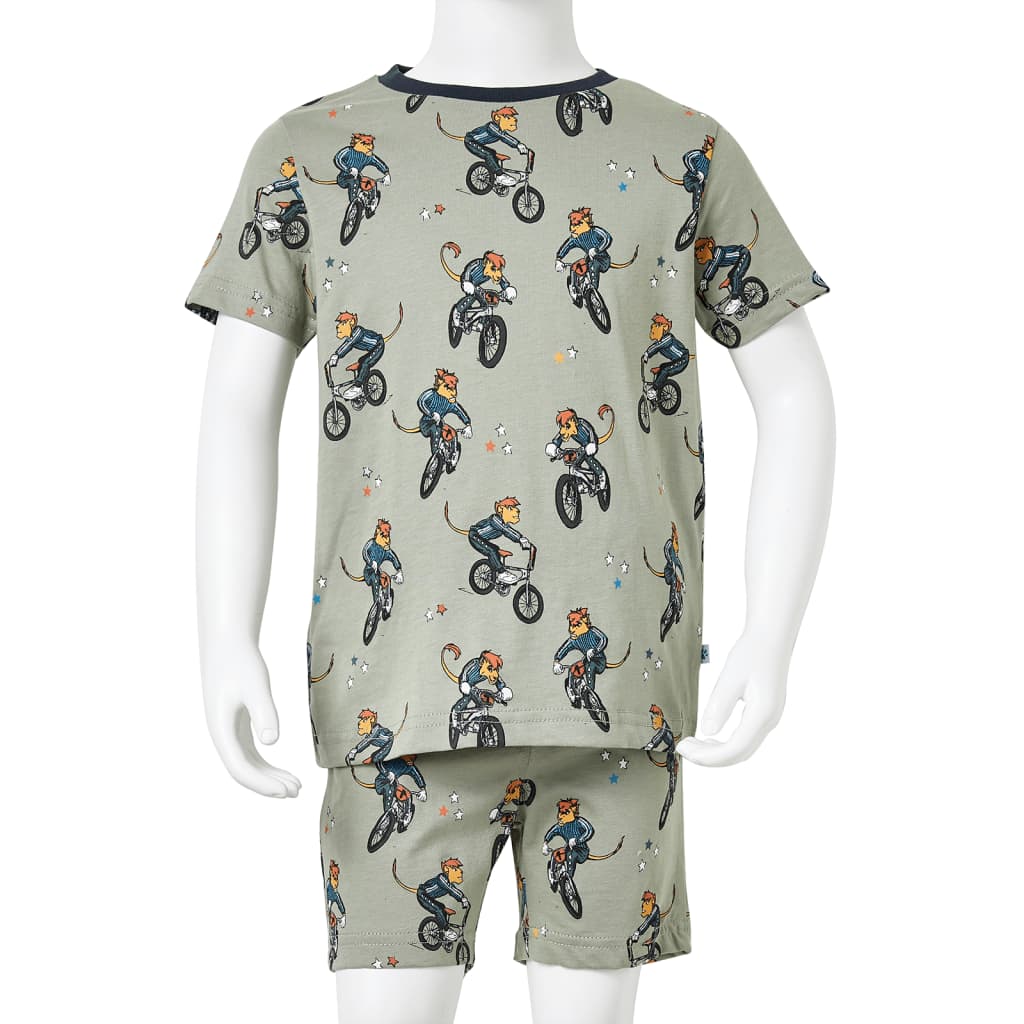 vidaXL Barnpyjamas med korta ärmar ljus khaki 116