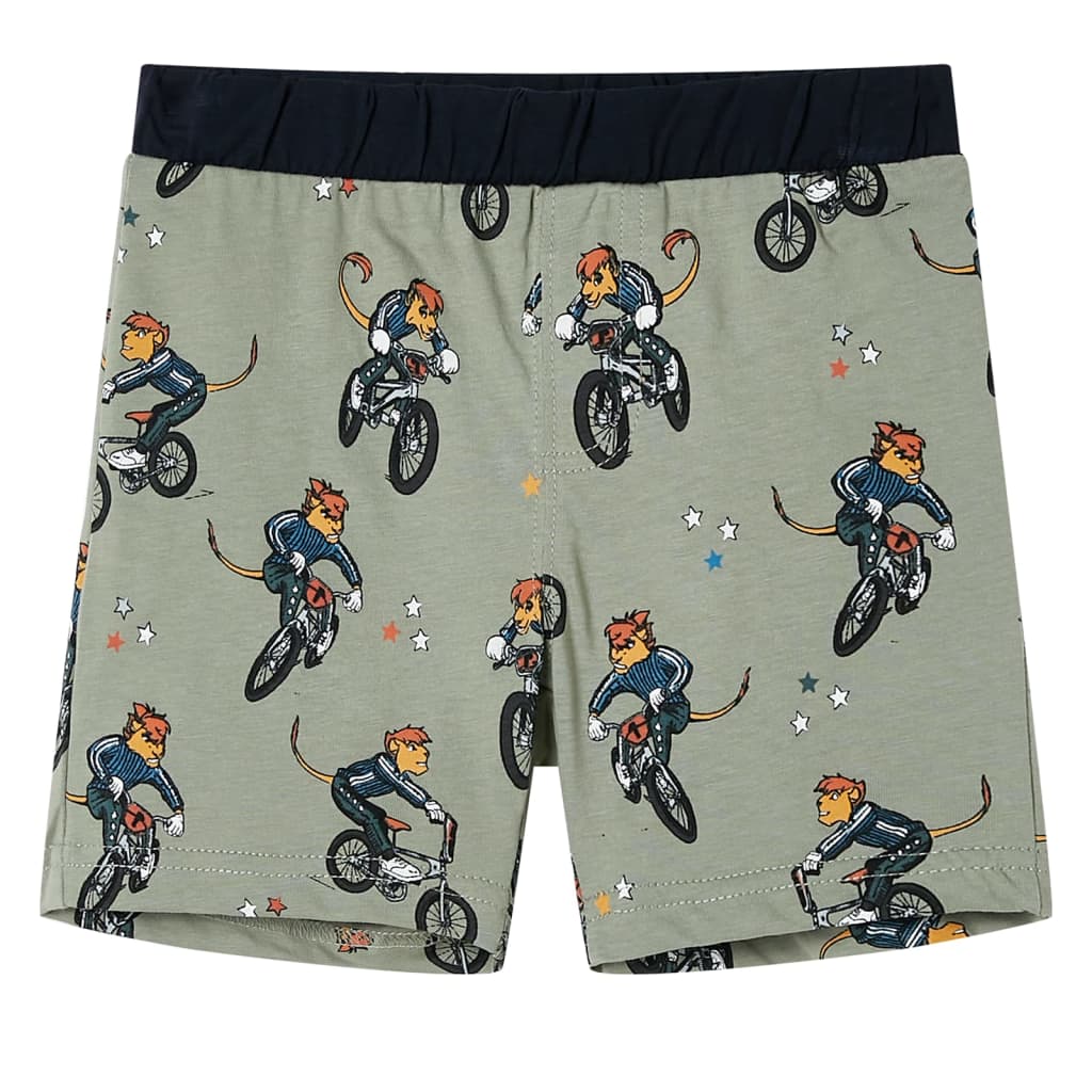 vidaXL Barnpyjamas med korta ärmar ljus khaki 116