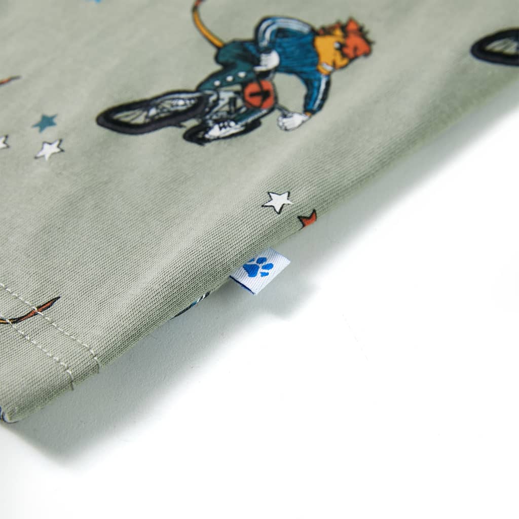 vidaXL Barnpyjamas med korta ärmar ljus khaki 116