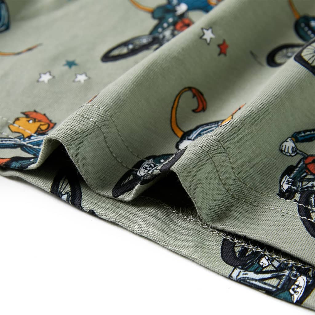 vidaXL Barnpyjamas med korta ärmar ljus khaki 116