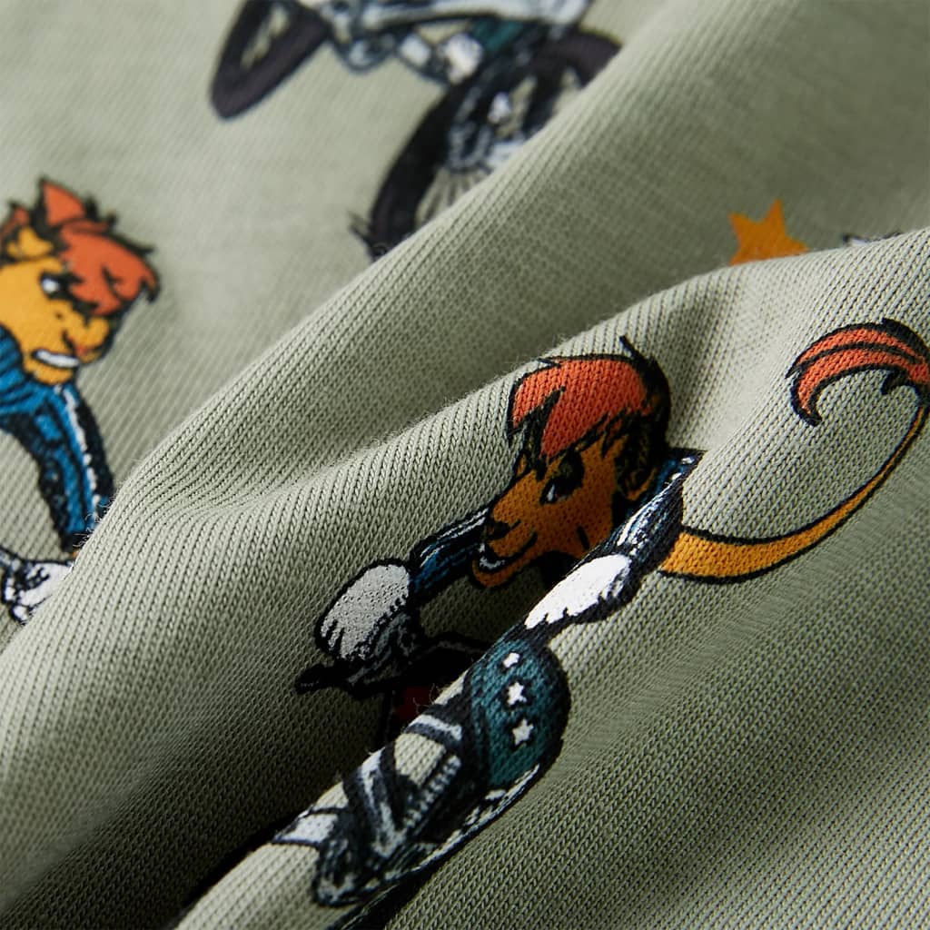 vidaXL Barnpyjamas med korta ärmar ljus khaki 116