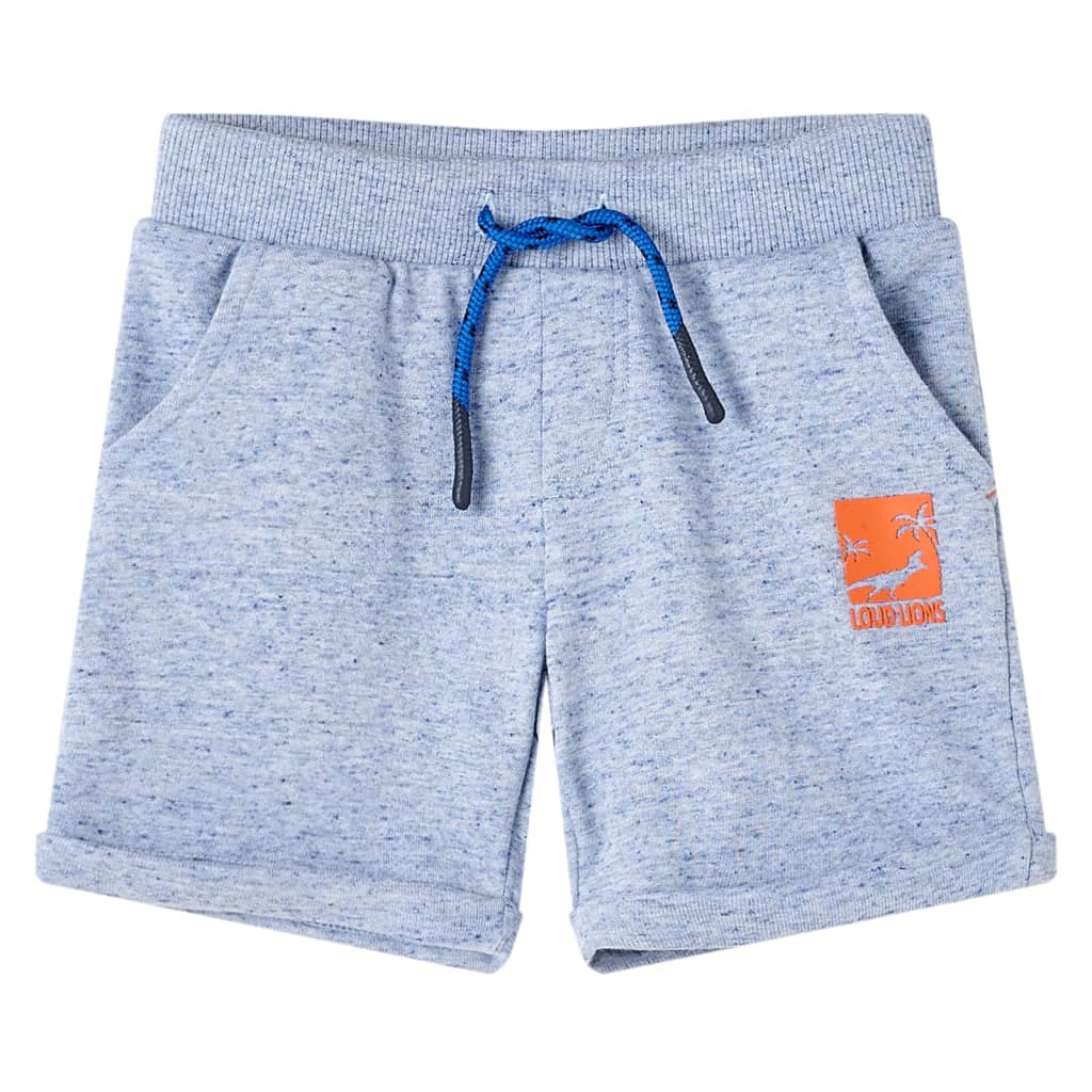 vidaXL Barnshorts med snöre blå melange 116