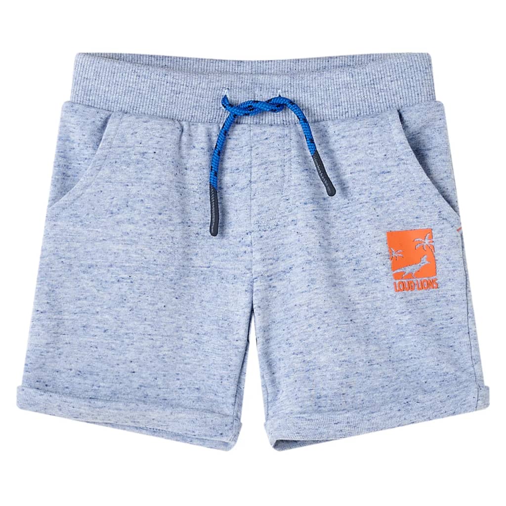 vidaXL Barnshorts med snöre blå melange 128