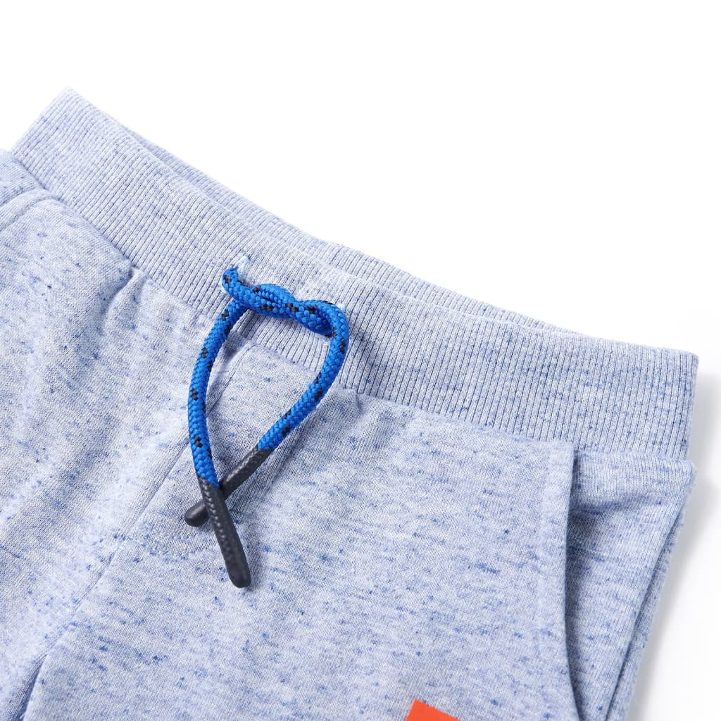 vidaXL Barnshorts med snöre blå melange 128