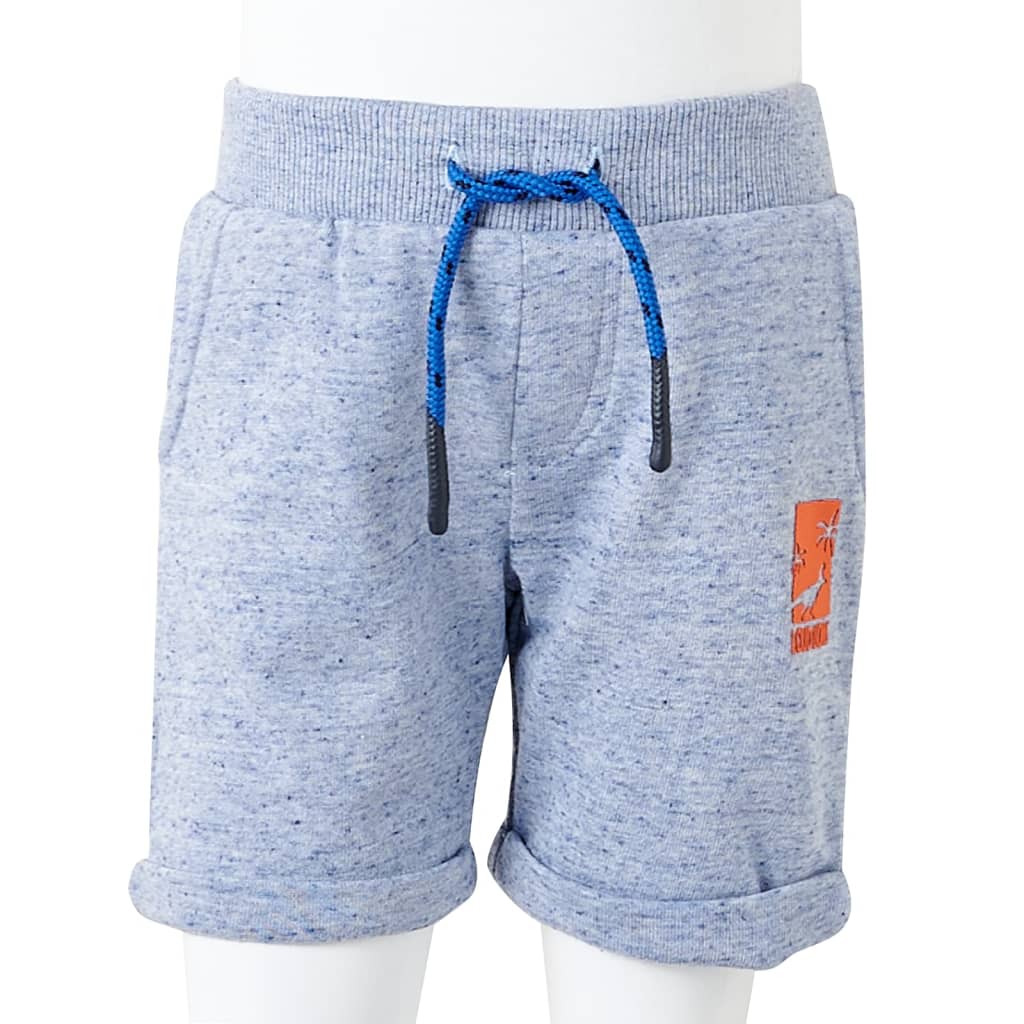 vidaXL Barnshorts med snöre blå melange 128