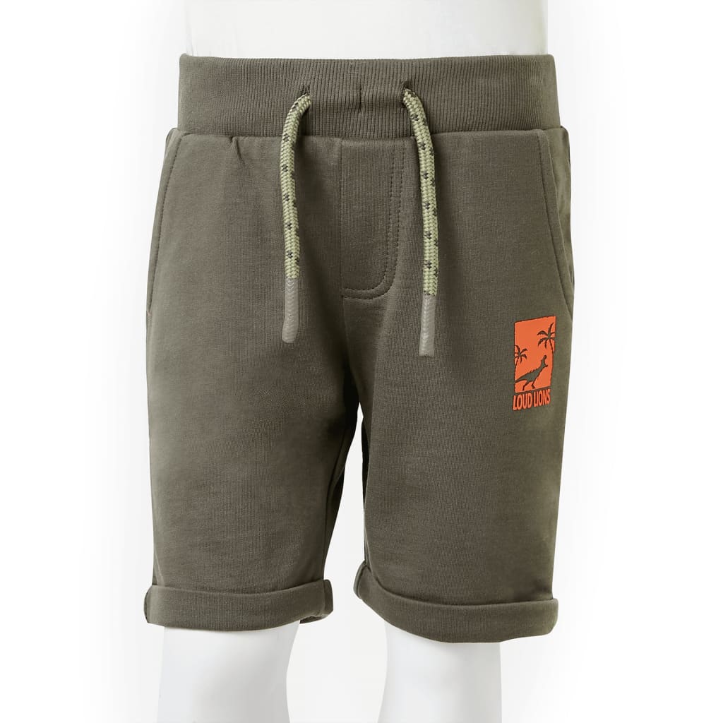vidaXL Barnshorts med snöre mörk khaki 116