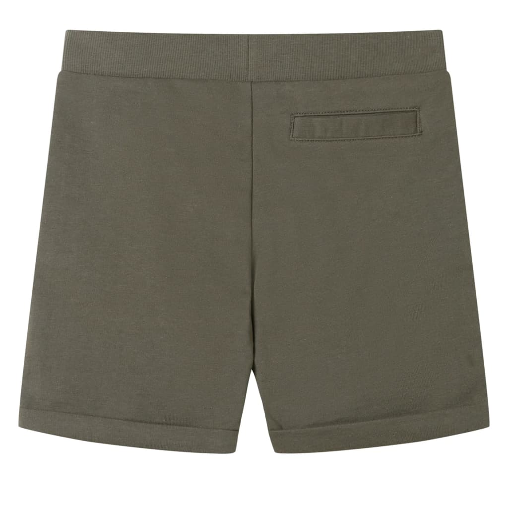 vidaXL Kids'Shorts with Drawstring Dark Khaki 140 Khaki 128
